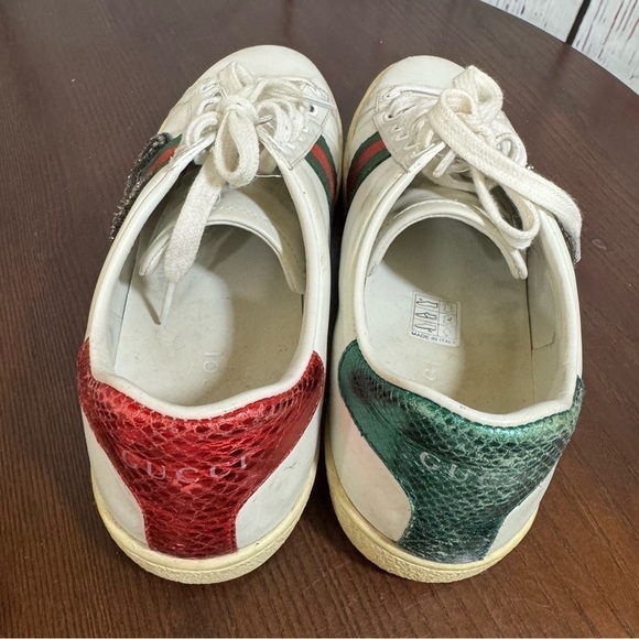 GUCCI ACE SNEAKERS embellished safety pin women’s 6.5 GUC - Picture 5 of 15
